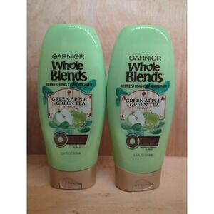 2 NEW Garnier Whole Blends Conditioner Green Apple & Green Tea Extracts 12.5oz